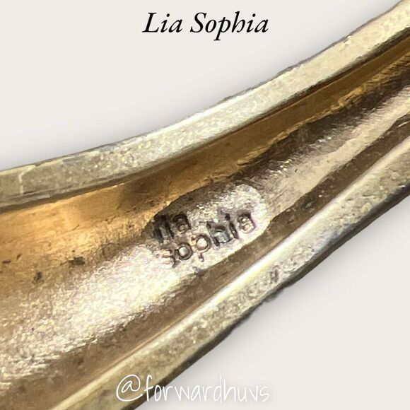 Gold Tone Rhinestone Lia Sophia Hinge Bracelet - Picture 4 of 10